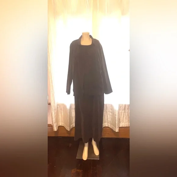 Jessica London Brown Faux Suede Sleeveless Dress & Long Sleeve Jacket Size 20W - Picture 1 of 5